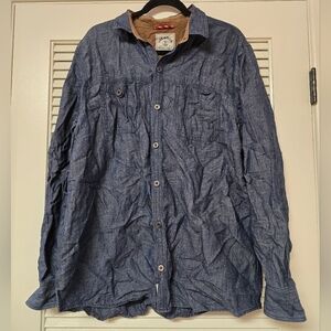 Iron and Resin - Men's Casual Denim Long-Sleeve Button-Up Shirt